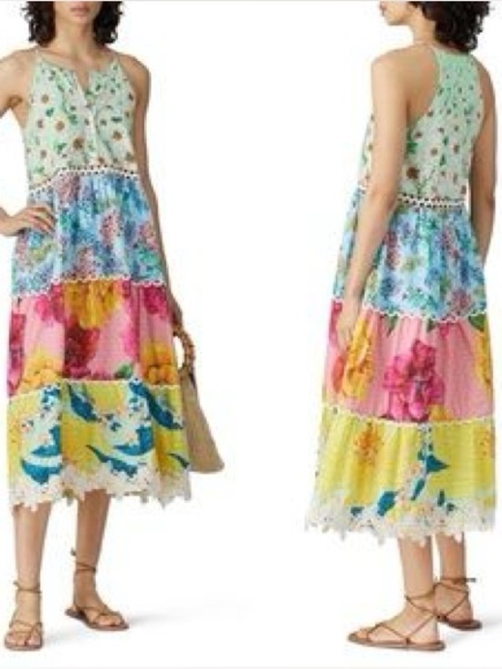 FARM Rio Dresses & Skirts - Farm Rio Mixed Floral Halter Midi Dress